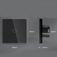 Intrerupator Lumina Cu Touch EDAR Din Sticla Securizata, De Perete, Iluminare LED, Ecran Tactil, Elegant, 1 Faza, Negru Intrerupator Lumina Cu Touch EDAR Din Sticla Securizata, De Perete, Iluminare LED, Ecran Tactil, Elegant, 1 Faza, Negru