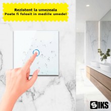 Intrerupator Lumina Cu Touch SIKS Din Sticla Securizata, De Perete, Serie 2024, Iluminare LED, Ecran Tactil, Elegant, 1 Faza,...