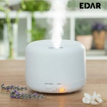 Umidificator Ultrasonic EDAR, Difuzor Aroma, Rezervor 300 ml, 7 Lumini Led, Alb