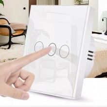 Intrerupator Lumina Triplu Cu Touch SIKS Din Sticla Securizata, De Perete, Serie 2024, Iluminare LED, Ecran Tactil, Elegant, ... Intrerupator Lumina Triplu Cu Touch SIKS Din Sticla Securizata, De Perete, Serie 2024, Iluminare LED, Ecran Tactil, Elegant, ...