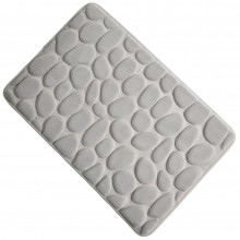 Covoras De Baie SIKS, Model 3D Textil, Antiderapant, Uscare Rapida , Ultra Absorbant, Imprimeu Pietre, Dimensiune 80 cm X 50 ...