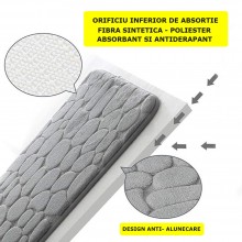 Covoras De Baie SIKS, Model 3D Textil, Antiderapant, Uscare Rapida , Ultra Absorbant, Imprimeu Pietre, Dimensiune 80 cm X 50 ...