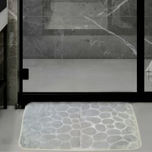 Covoras De Baie EDAR, Antiderapant, Model 3D Textil, Uscare Rapida , Ultra Absorbant, Imprimeu Pietre, Dimensiune 80 cm X 50 ...