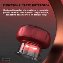 Aparat De Masaj 3 in 1 Cu Infrarosu Si Vacuum EDAR, Tonifiere, Scraping Massager, Anticelulitic, Slabire , Rosu/Negru