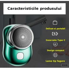Mini Aparat De Ras Electric EDAR, Motor Puternic, Cu Incarcare Rapida USB, Pentru O Experienta De Ras De Inalta Performanta, Fas