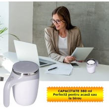 Cana Magnetica Inteligenta SIKS cu Auto-Amestecare, Mixer Pentru Cafea Din Otel Inoxidabil, Electrica, Tip Termos, Cu Capac, ... Cana Magnetica Inteligenta SIKS cu Auto-Amestecare, Mixer Pentru Cafea Din Otel Inoxidabil, Electrica, Tip Termos, Cu Capac, ...