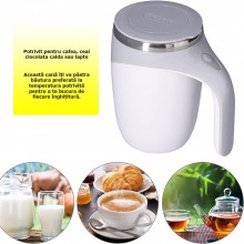 Cana Magnetica Inteligenta SIKS cu Auto-Amestecare, Mixer Pentru Cafea Din Otel Inoxidabil, Electrica, Tip Termos, Cu Capac, ... Cana Magnetica Inteligenta SIKS cu Auto-Amestecare, Mixer Pentru Cafea Din Otel Inoxidabil, Electrica, Tip Termos, Cu Capac, ...