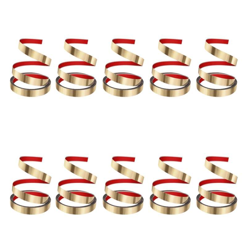 Set 10 x Banda Decorativa Autoadeziva Cu Efect de Oglinda SIKS Din Otel Inoxidabil Nichelat, Tip Rola Autocolant Pentru Desig...