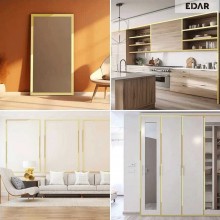 Set 5 x Banda Decorativa Autoadeziva EDAR Din Otel Inoxidabil Nichelat, Dimensiune 200 x 1 cm, Tip Rola Autocolant Pentru Des...