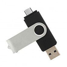 Stick Memorie EDAR, 256 GB, 2 IN 1, USB 3.0, Type-C, Waterproof, Type C, High Speed, Gri/Negru