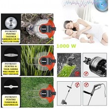 Motocoasa Electrica SIKS, Masina De Tuns Iarba, Trimmer Portabil Fara Fir Cu 3 Moduri De Taiere Pentru Iarba/ Gazon, Cu Brat Aju
