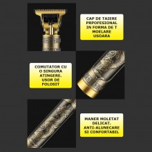 Masina Profesionala SIKS Pentru Tuns Si Contur, Trimmer Cu Afisaj Digital, GOLD FRIZER Masina Profesionala SIKS Pentru Tuns Si Contur, Trimmer Cu Afisaj Digital, GOLD FRIZER