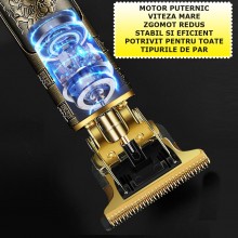 Masina Profesionala SIKS Pentru Tuns Si Contur, Trimmer Cu Afisaj Digital, GOLD FRIZER Masina Profesionala SIKS Pentru Tuns Si Contur, Trimmer Cu Afisaj Digital, GOLD FRIZER