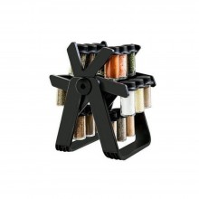 Set 18 recipiente SIKS pentru condimente cu suport rotativ, Organizator rotativ pentru condimente, pivotant 360°, 34x23 cm, N...