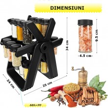 Set 18 recipiente SIKS pentru condimente cu suport rotativ, Organizator rotativ pentru condimente, pivotant 360°, 34x23 cm, N... Set 18 recipiente SIKS pentru condimente cu suport rotativ, Organizator rotativ pentru condimente, pivotant 360°, 34x23 cm, N...