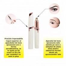 2 x Epilator Pentru Sprancene Cu LED, Baterie Inclusa, Alb