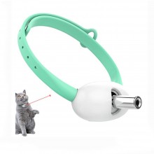 Jucarie Interactiva SIKS Cu Laser, Pentru Pisici, Zgarda Reincarcabila, Cu Pornire/Oprire Automata, Turquoise