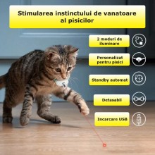 Jucarie Interactiva SIKS Cu Laser, Pentru Pisici, Zgarda Reincarcabila, Cu Pornire/Oprire Automata, Turquoise Jucarie Interactiva SIKS Cu Laser, Pentru Pisici, Zgarda Reincarcabila, Cu Pornire/Oprire Automata, Turquoise