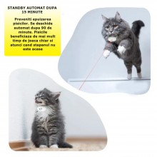 Jucarie Interactiva SIKS Cu Laser, Pentru Pisici, Zgarda Reincarcabila, Cu Pornire/Oprire Automata, Turquoise Jucarie Interactiva SIKS Cu Laser, Pentru Pisici, Zgarda Reincarcabila, Cu Pornire/Oprire Automata, Turquoise