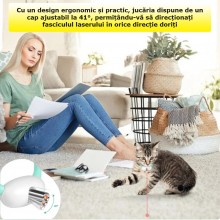 Jucarie Interactiva SIKS Cu Laser, Pentru Pisici, Zgarda Reincarcabila, Cu Pornire/Oprire Automata, Turquoise Jucarie Interactiva SIKS Cu Laser, Pentru Pisici, Zgarda Reincarcabila, Cu Pornire/Oprire Automata, Turquoise