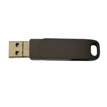 Stick Memorie SIKS Din Metal 4 In 1, Capacitate 256 GB, Cu USB 3.0, Type-C, USB C Si Lightning, Rotativ 360⁰, Waterproof, Com...
