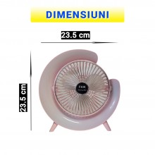 Mini Ventilator SIKS Portabil Pentru Birou, Rotund, Multifunctional, Led RGB, Lumini Ambientale, Ajustare 180 °, 3 Viteze Ale... Mini Ventilator SIKS Portabil Pentru Birou, Rotund, Multifunctional, Led RGB, Lumini Ambientale, Ajustare 180 °, 3 Viteze Ale...