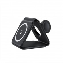 Incarcator Wireless SIKS Magnetic 3 in 1, Pliabil, Universal, Incarcare Rapida 15W, Cablu USB Tip C inclus, Compatibil Cu App...