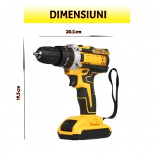 Trusa Bormasina Cu Percutie SIKS, Cu 26 De Accesorii, 2 Acumulatori De 36V Inclusi, Autofiletanta, Mod Infiletat, Mod Gaurit ... Trusa Bormasina Cu Percutie SIKS, Cu 26 De Accesorii, 2 Acumulatori De 36V Inclusi, Autofiletanta, Mod Infiletat, Mod Gaurit ...