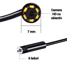 Camera Endoscopica SIKS De Inspectie Cu Conectare La Telefon, Fir Waterproof, 7 mm, Conectare Android/Windows prin Mufa Micro... Camera Endoscopica SIKS De Inspectie Cu Conectare La Telefon, Fir Waterproof, 7 mm, Conectare Android/Windows prin Mufa Micro...
