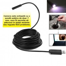 Camera Endoscopica SIKS De Inspectie Cu Conectare La Telefon, Fir Waterproof, 7 mm, Conectare Android/Windows prin Mufa Micro... Camera Endoscopica SIKS De Inspectie Cu Conectare La Telefon, Fir Waterproof, 7 mm, Conectare Android/Windows prin Mufa Micro...