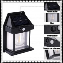 Lampa Solara de Perete Cu Led SIKS, Pentru Exterior Cu Senzor de Miscare si Lumina,Incarcare Solara, Acumulator Integrat 1800... Lampa Solara de Perete Cu Led SIKS, Pentru Exterior Cu Senzor de Miscare si Lumina,Incarcare Solara, Acumulator Integrat 1800...