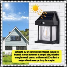 Lampa Solara de Perete Cu Led SIKS, Pentru Exterior Cu Senzor de Miscare si Lumina,Incarcare Solara, Acumulator Integrat 1800... Lampa Solara de Perete Cu Led SIKS, Pentru Exterior Cu Senzor de Miscare si Lumina,Incarcare Solara, Acumulator Integrat 1800...