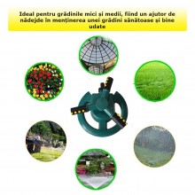 Aspersor Rotativ SIKS Pentru Gradina cu 3 Brate, Irigator De Gradina, 12 Duze Pulverizare, 360 Grade, Accesorii Conectivitate... Aspersor Rotativ SIKS Pentru Gradina cu 3 Brate, Irigator De Gradina, 12 Duze Pulverizare, 360 Grade, Accesorii Conectivitate...