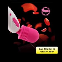 Vibrator Cu Cap Flexibil Pentru Stimulare Clitoris SIKS, Capat De Silicon, 10 moduri de vibratie, Masaj, Rezistent la apa, di...