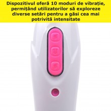 Vibrator Cu Cap Flexibil Pentru Stimulare Clitoris SIKS, Capat De Silicon, 10 moduri de vibratie, Masaj, Rezistent la apa, di...
