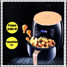 Friteuza Fara Ulei Cu Aer Cald SIKS, DIGITALA, 2400 W Functie De Coacere, Prajire 6l , Negru