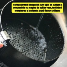Friteuza Fara Ulei Cu Aer Cald SIKS, DIGITALA, 2400 W Functie De Coacere, Prajire 6l , Negru