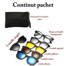 Set Ochelari SIKS De Condus Soare, Pentru Zi - Noapte , Cu Lentile Interschimbabile, Prindere Magnetica, Husa De Protectie, UV40 Set Ochelari SIKS De Condus Soare, Pentru Zi - Noapte , Cu Lentile Interschimbabile, Prindere Magnetica, Husa De Protectie, UV40