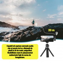 Microfon Lavaliera profesionala SIKS Wireless Compatibil Mufa Type C/ Iphone Lightning, Portabil Pentru Smartphone, Laptop, T...