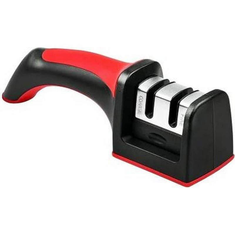 Ascutitor Manual Pentru Cutite SIKS, 2 NIVELE, Negru/Rosu