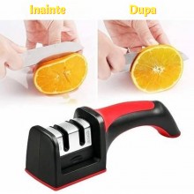 Ascutitor Manual Pentru Cutite SIKS, 2 NIVELE, Negru/Rosu