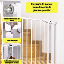 Poarta de Siguranta SIKS cu Presiune de Potrivire pentru copii sau animale, Auto Inchidere, Rezistenta, Metal/Plastic, Instal... Poarta de Siguranta SIKS cu Presiune de Potrivire pentru copii sau animale, Auto Inchidere, Rezistenta, Metal/Plastic, Instal...