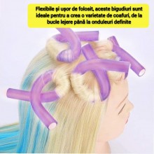 Set 10 Bigudiuri SIKS, flexibile si confortabile, numarul 2, culoarea LILA Set 10 Bigudiuri SIKS, flexibile si confortabile, numarul 2, culoarea LILA