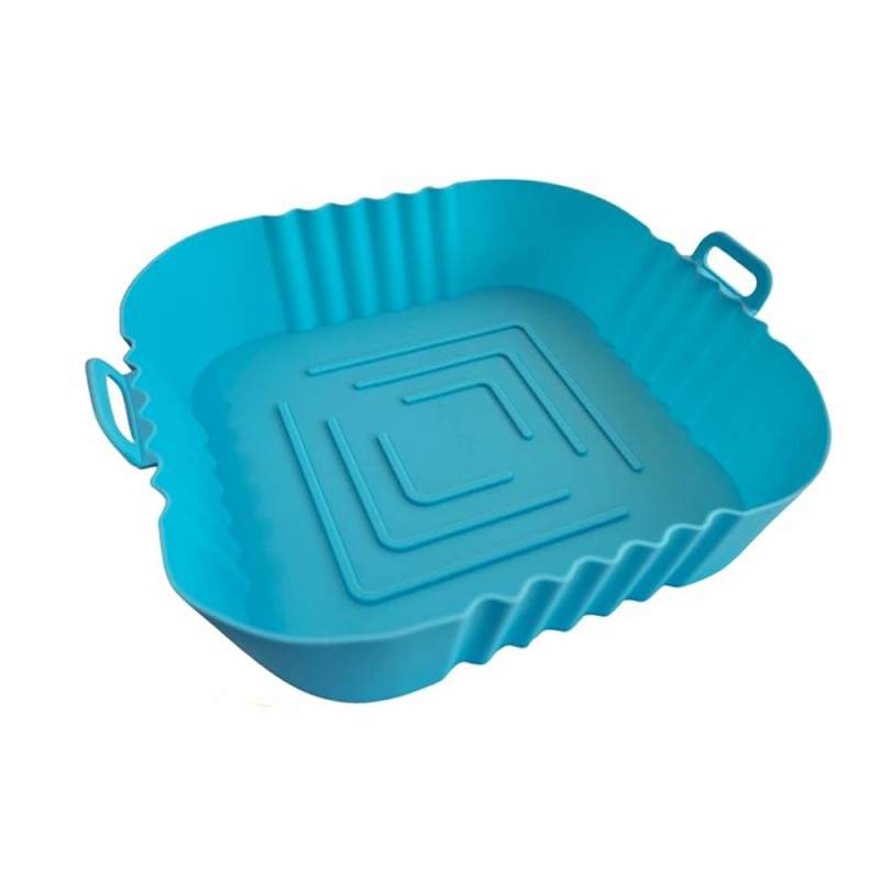 Tava De Protectie Din Silicon SIKS, Pentru Air Fryer, Universala, Pentru Friteuza, Prajit, Copt, Reutilizabila, Patrata, Alba...