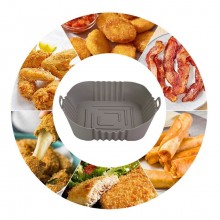 Tava De Protectie Din Silicon SIKS, Pentru Air Fryer, Universala, Pentru Friteuza, Prajit, Copt, Reutilizabila, Patrata, Gri