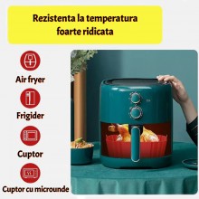Tava De Protectie Din Silicon SIKS, Pentru Air Fryer, Universala, Pentru Friteuza, Prajit, Copt, Reutilizabila, Patrata, Rosu