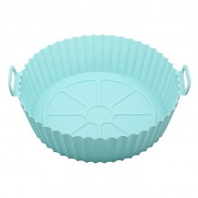 Tava De Protectie Din Silicon SIKS, Pentru Air Fryer, Universala, Pentru Friteuza, Prajit, Copt, Reutilizabila, Albastra