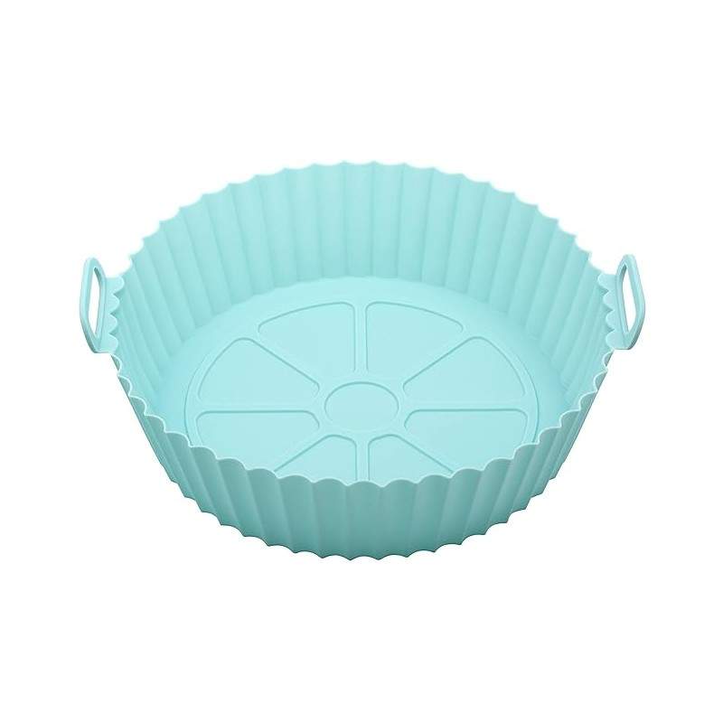 Tava De Protectie Din Silicon SIKS, Pentru Air Fryer, Universala, Pentru Friteuza, Prajit, Copt, Reutilizabila, Albastra