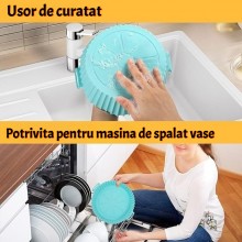 Tava De Protectie Din Silicon SIKS, Pentru Air Fryer, Universala, Pentru Friteuza, Prajit, Copt, Reutilizabila, Albastra