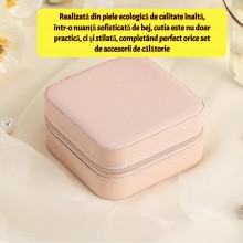 Cutie Organizare Bijuterii SIKS Portabila Pentru Femei, Compartimentata, Din Piele Ecologica, Pentru Inele, Cercei, Bratari, ... Cutie Organizare Bijuterii SIKS Portabila Pentru Femei, Compartimentata, Din Piele Ecologica, Pentru Inele, Cercei, Bratari, ...